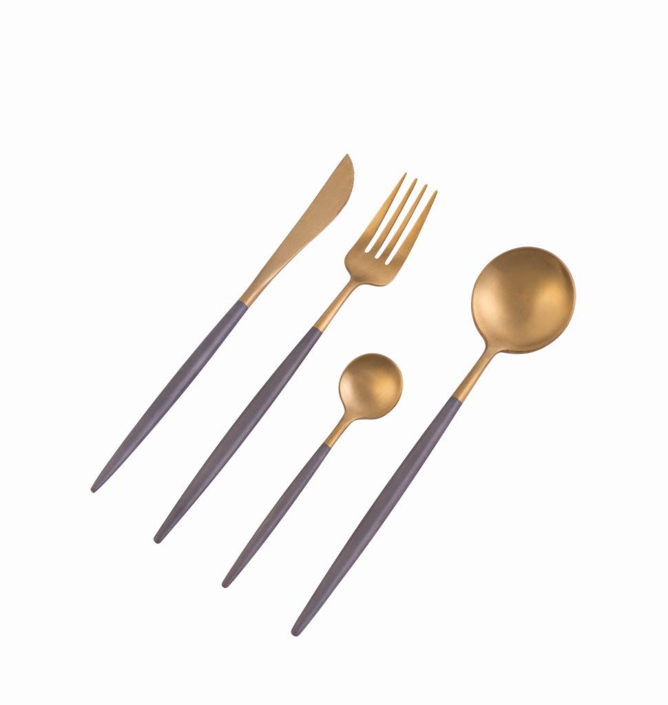 Dubai Gold and Grey 16pc Cutlery Set