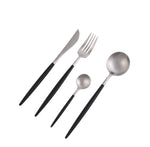 Dubai Siler and Black 16pc Cutlery Set
