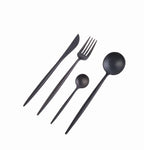 Dubai Matte Black 16pc Cutlery Set