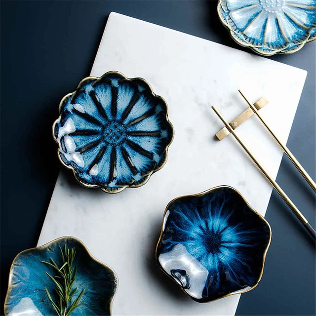 Japanese Lotus Dipping Dishes 4pc Option 1