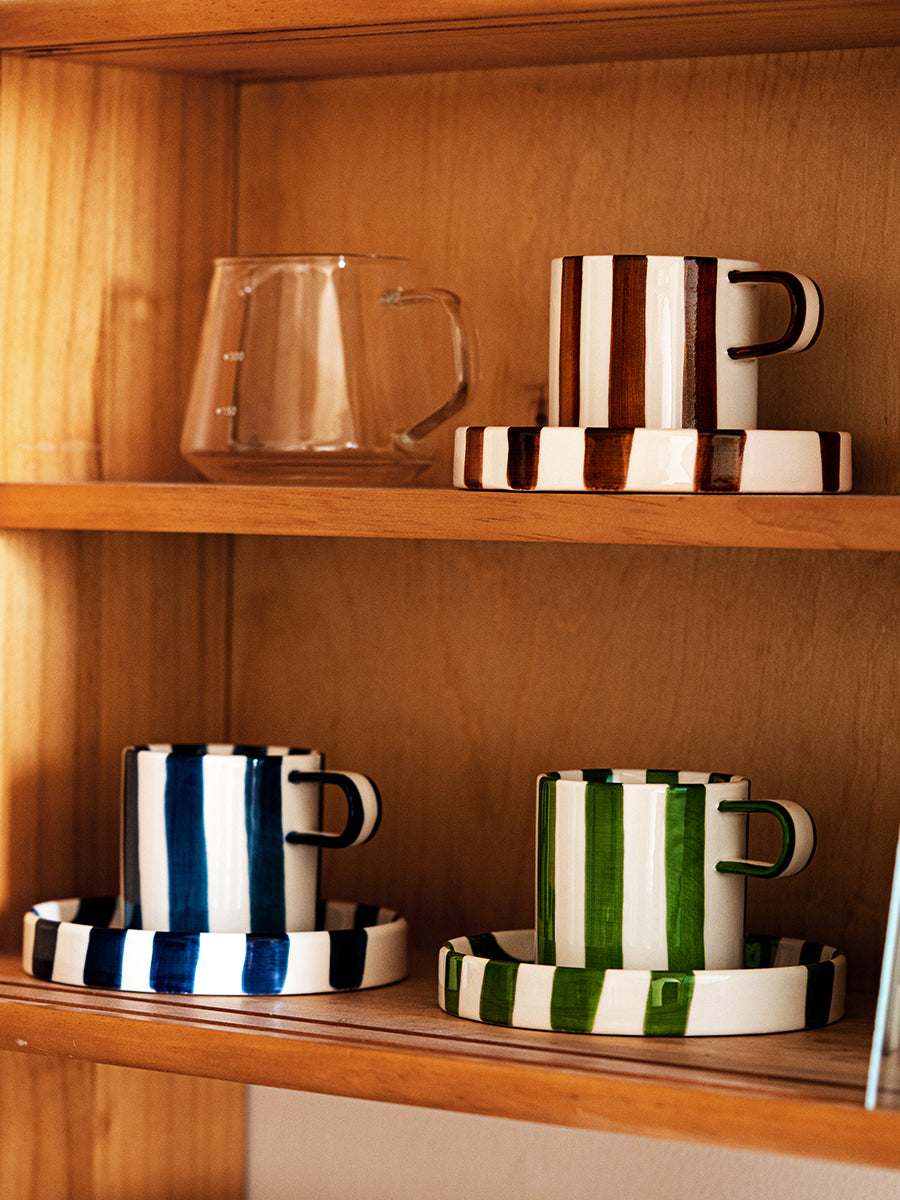 Chelsea Striped Cup & Plate Set