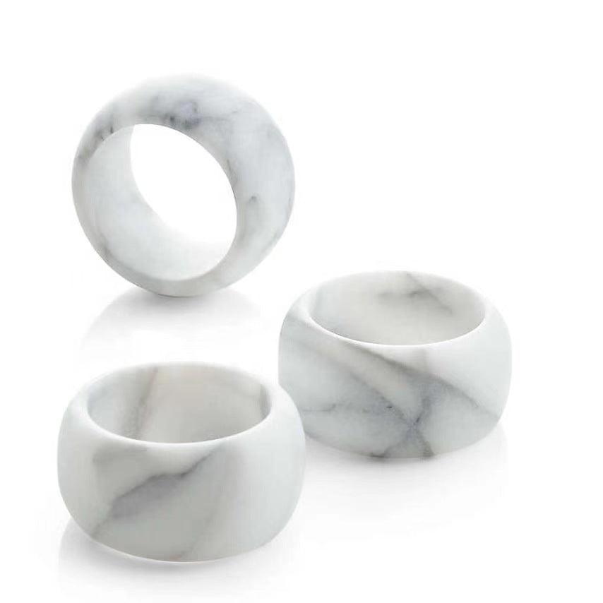 Napkin Rings Marble 4pc