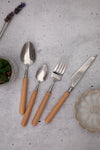 Acacia 16pc Light Wood Cutlery Set