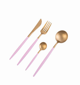 Dubai Gold and Pink 16pc Cutlery Set