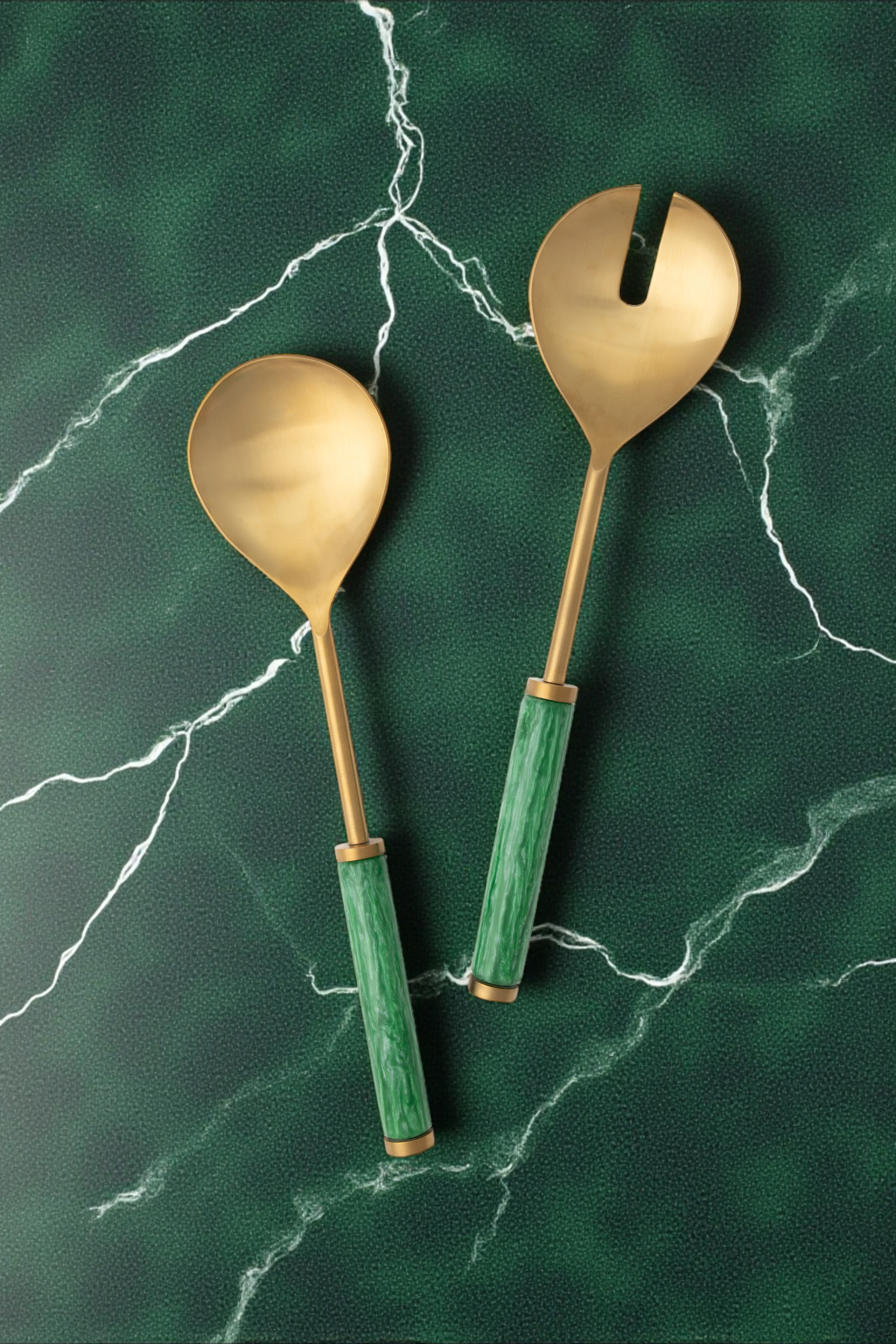 Goa Gold & Green Salad Servers
