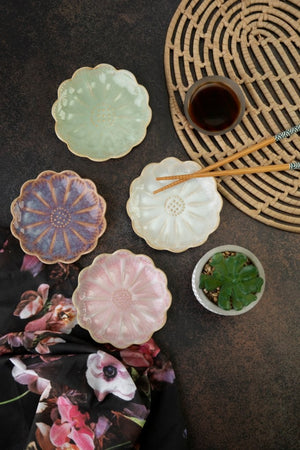 Japanese Lotus Dipping Dishes 4pc Option 2