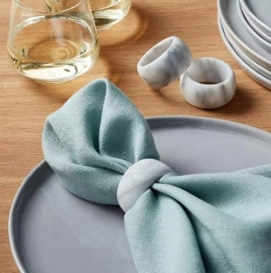 Napkin Rings Marble 4pc