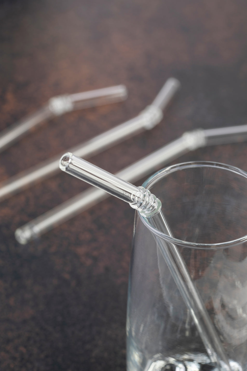 Vintage Glass Straws Clear 4pc