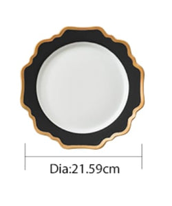 Versailles 8.5 inch Black Starter Plate 4pc Set