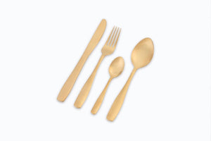 Bella Casa Matte Gold Cutlery 16pc & 24pc Set