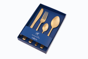 Bella Casa Matte Gold Cutlery 16pc & 24pc Set