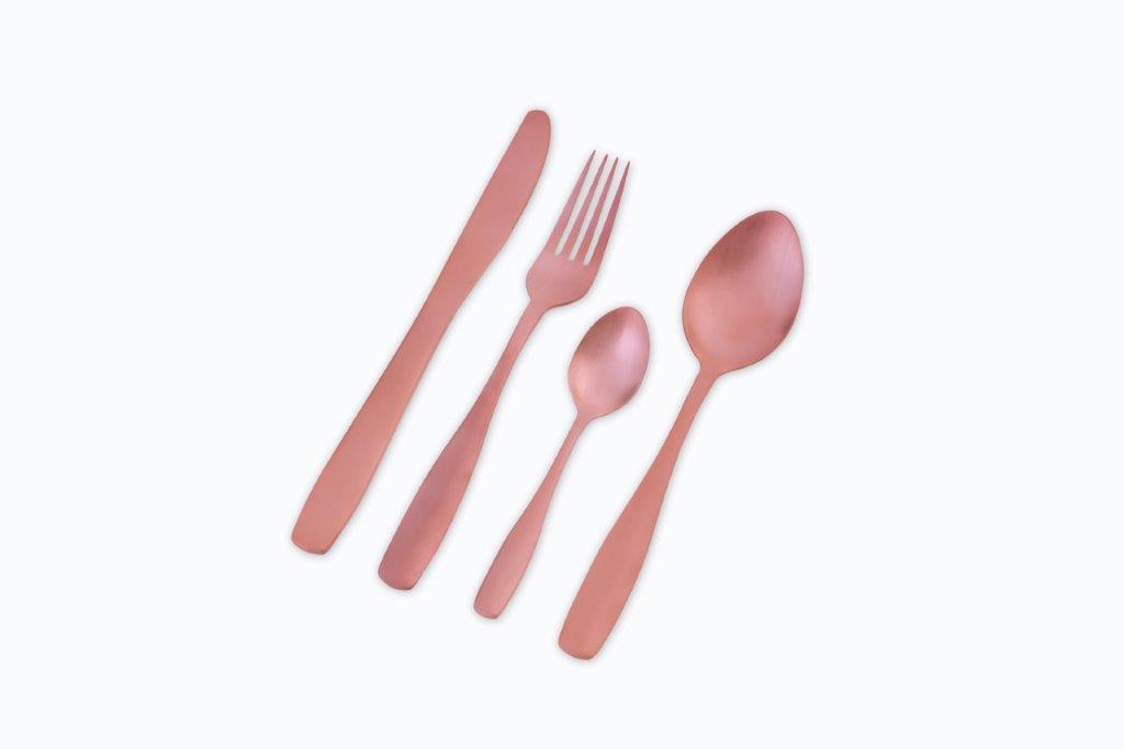Bella Casa Matte Rose Gold 16pc & 24pc Set