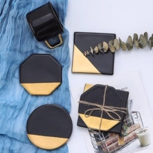 Marble  and Gold  Coasters (set of 2)