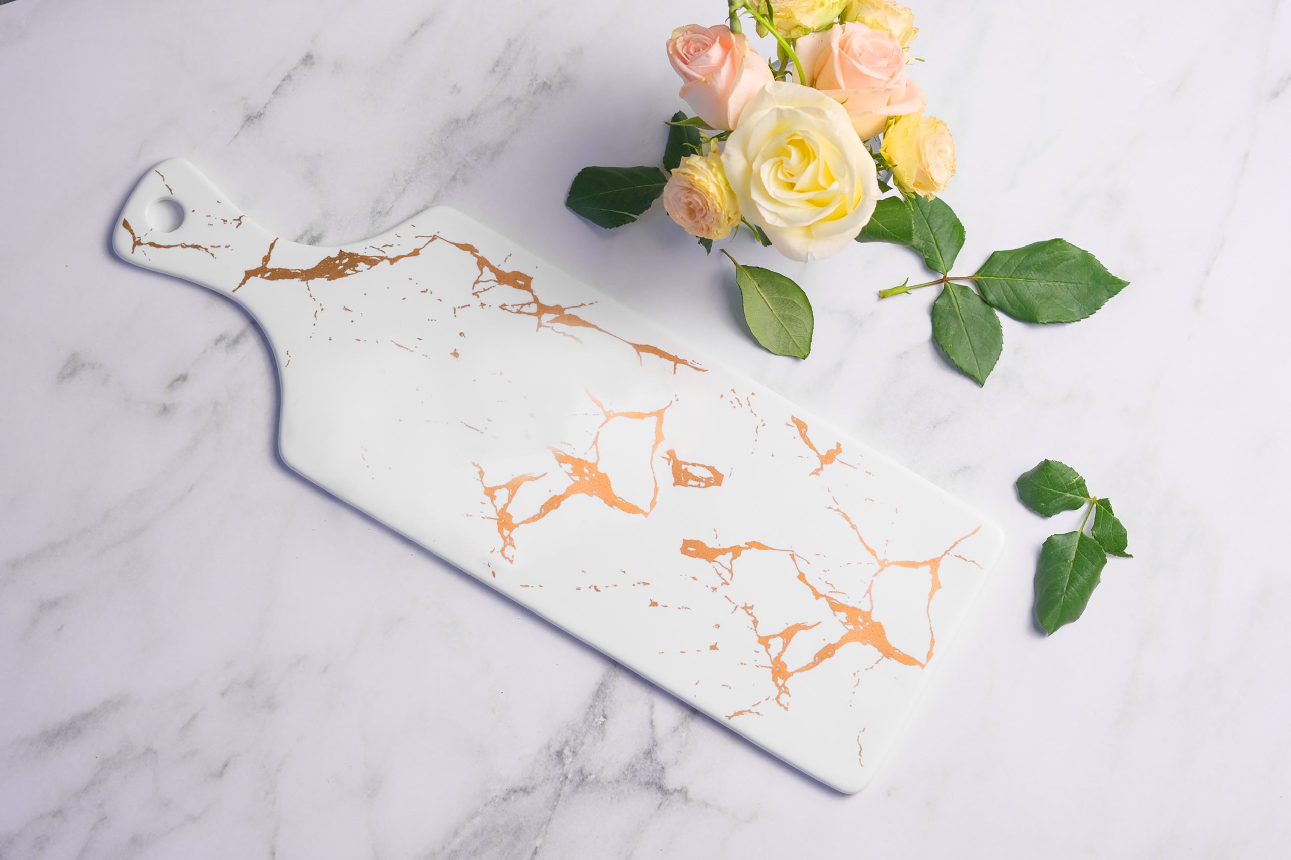 Kintsugi Long Pizza Plate white