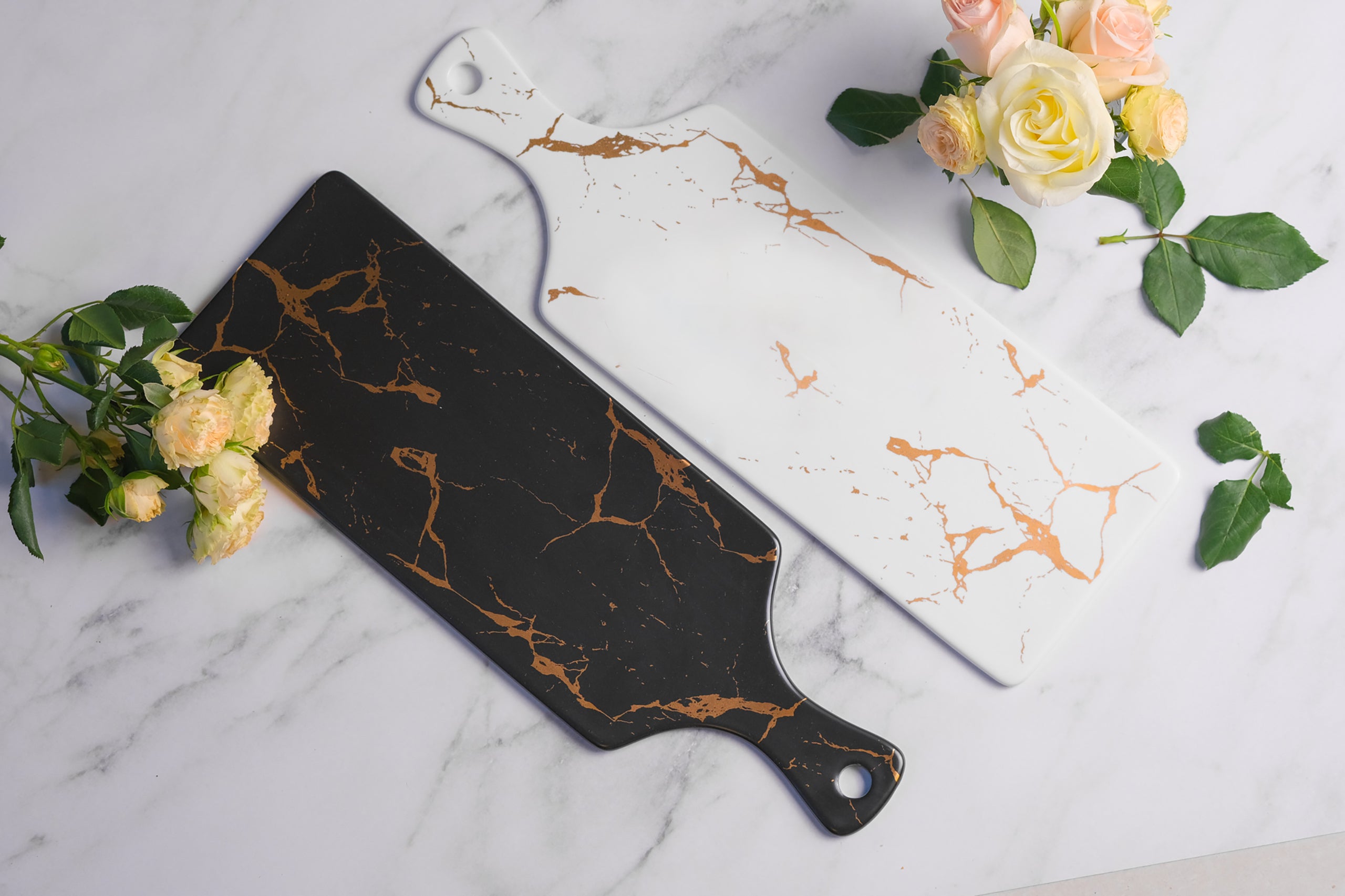 Kintsugi Long pizza plate black