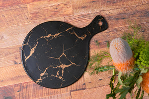 Kintsukuroi Round pizza plate black