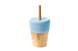 Bamboobino Toddlers Cup with lid and straw blue