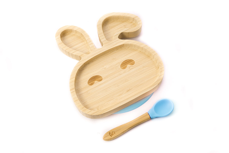 Bamboobino Bunny Baby & Toddler Plate Blue