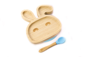 Bamboobino Bunny Baby & Toddler Plate Blue