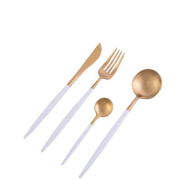 Dubai Gold & White 16pc Cutlery Set