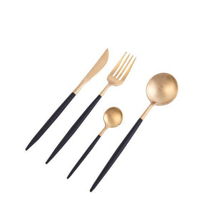 Dubai Gold & Black 16pc Cutlery Set