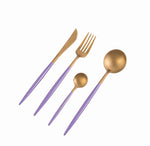 Dubai Gold & Violet 16pc Cutlery Set