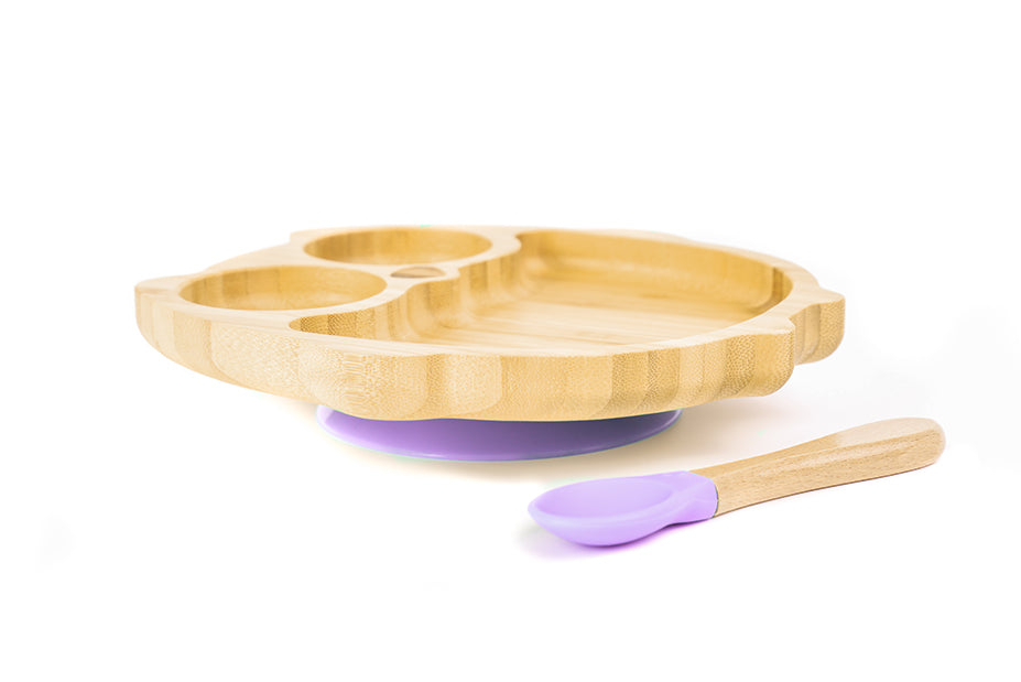 Bamboobino  -  Owl Baby & Toddler Plate Purple