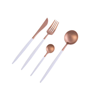 Dubai Rose Gold and white 16pc Cutlery Set