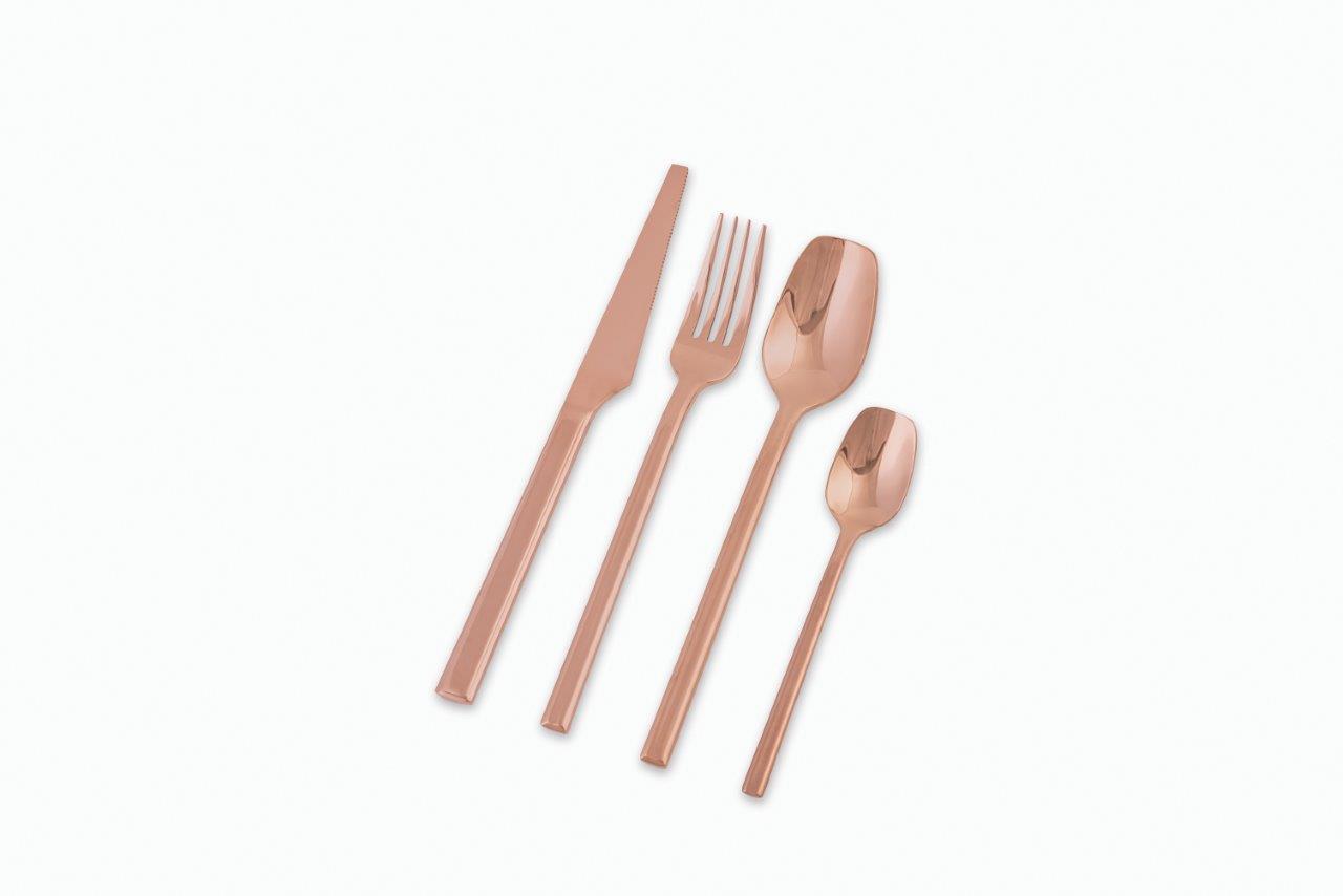 Malta Rose Gold Titanium Cutlery Set