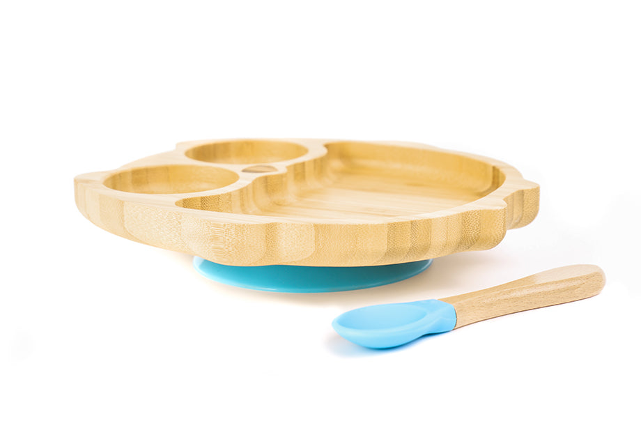 Bamboobino  -  Owl Baby & Toddler Plate Blue