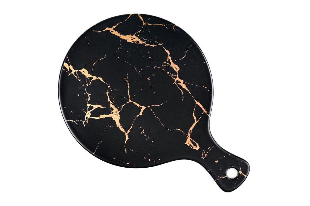 Kintsukuroi Round pizza plate black
