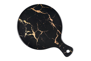 Kintsukuroi Round pizza plate black