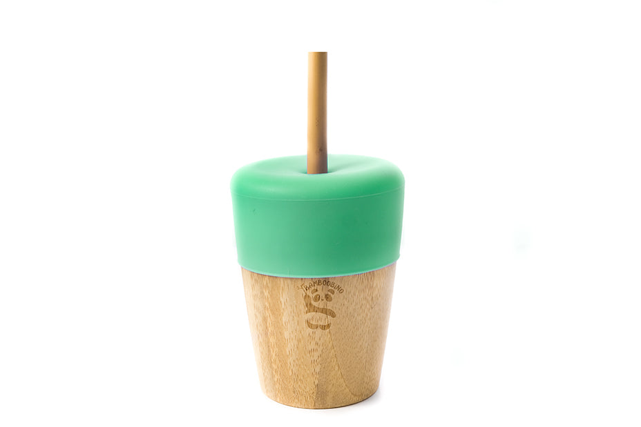 Bamboobino Toddlers Cup with lid and straw Mint Green