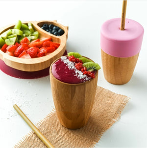 Bamboobino Toddlers Cup with lid and straw Purple
