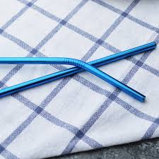 Stainless Steel Straws - Blue