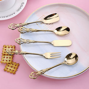 Vintage gold 6pc cake forks