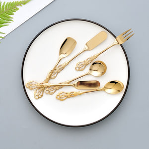 Vintage gold 6pc cake forks